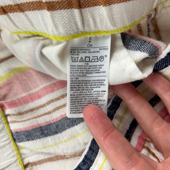 Old Navy Bright Stripe Linen Blend Wide Leg Lounge Pant S - Picture 4 of 6